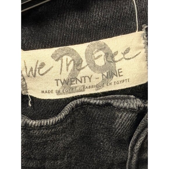 WE THE FREE Washed Black Flared Denim Jeans High Waist  Sz 29 Stretch Jean - Picture 2 of 12